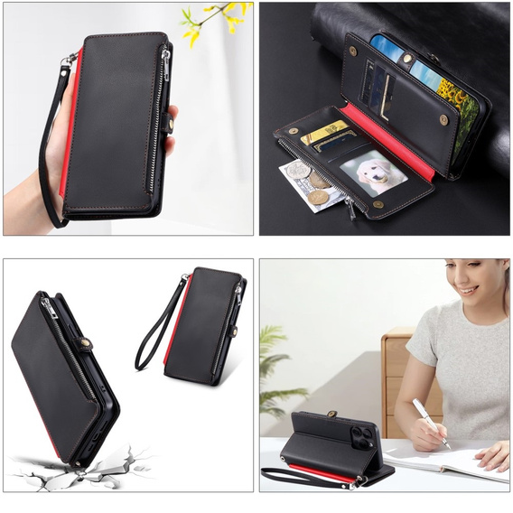 Klapkové puzdro pre Xiaomi Redmi 14C / Xiaomi Poco C75, Wallet Zipper Pocket, čierne