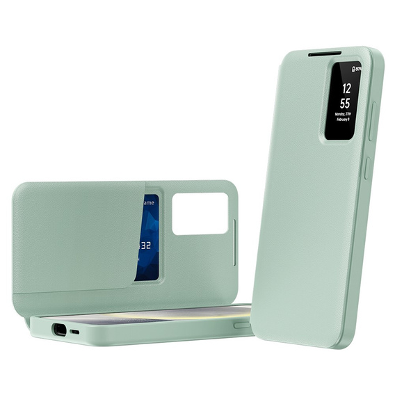 Flipové puzdro pre Samsung Galaxy S25+ Plus, Smart View Wallet, zelený