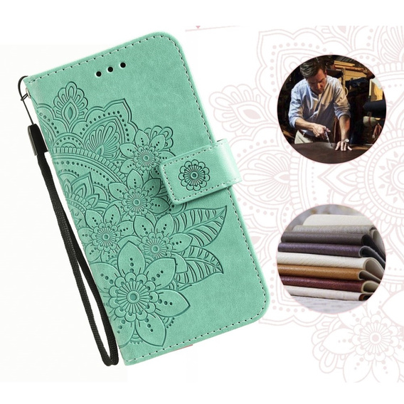 Klapkové puzdro pre Xiaomi Redmi 13C / Poco C65, Mandala Flower, zelené