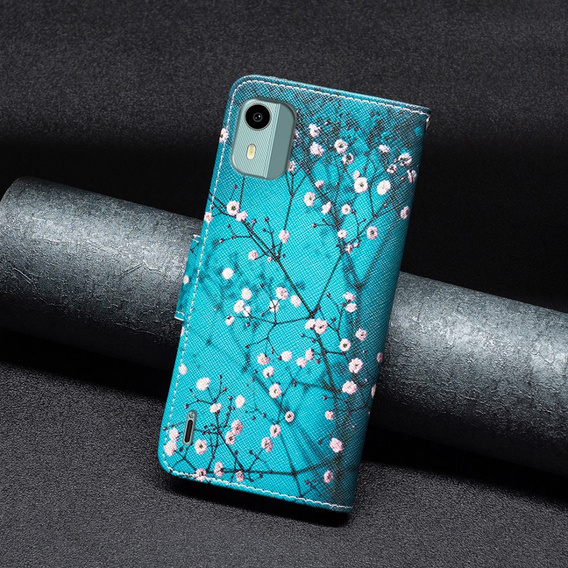 Klapkové puzdro pre Nokia C12 4G, Wallet, Sakura, modré