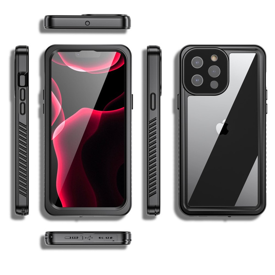 Vodotesné puzdro IP68 pre iPhone 13 Pro Max, čierne