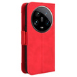 Klapkové puzdro pre Xiaomi 14 Ultra, Card Slot, červené