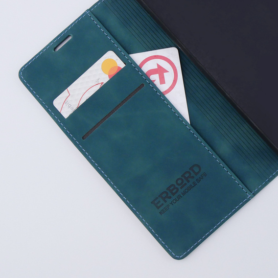 Puzdro pre Xiaomi Redmi Note 12 4G, ERBORD Vintage, peňaženka s chlopňou, modré