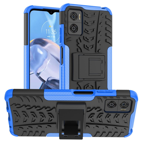Obal na mobil pre Motorola Moto E22 / E22i, Tire Armor, čierne / modré