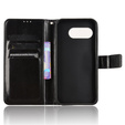 Klapkové puzdro pre Google Pixel 9A, Crazy Horse Wallet, čierne