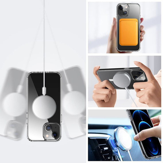 Obal na mobil pre iPhone 13, ERBORD Hybrid MagSafe Case, modré