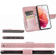 Klapkové puzdro pre Oppo Reno 12, Butterfly, ružové rose gold