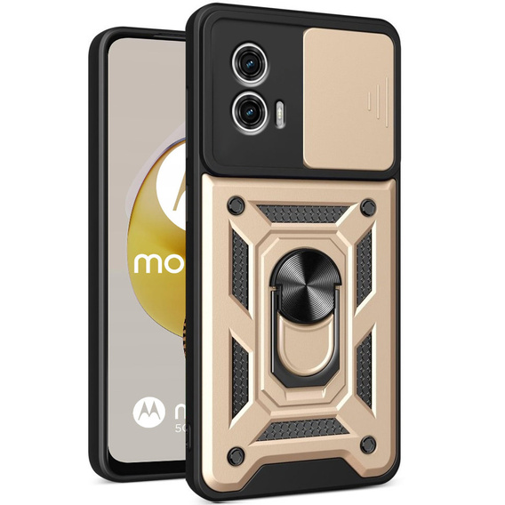 Obal na mobil pre Motorola Moto G73 5G, CamShield Slide, zlaté