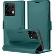 Puzdro pre Xiaomi Redmi Note 13 5G, ERBORD Glossy Litchi, flipová peňaženka, zelený