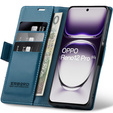 Puzdro pre Oppo Reno 12 Pro, ERBORD Glossy Litchi, flipová peňaženka, modré