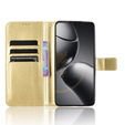 Klapkové puzdro pre Xiaomi 14T Pro, Crazy Horse Wallet, zlaté