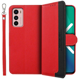 Klapkové puzdro pre Motorola Moto G42 4G, KHAZNEH RFID, Dual Color, červené