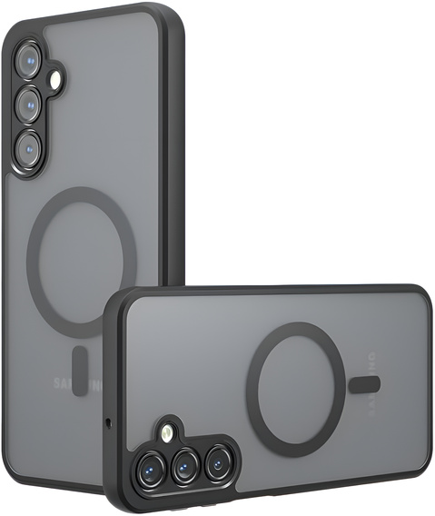 Puzdro pre Samsung Galaxy A35 4G/5G, pre MagSafe, ERBORD Matt Case, čierny + sklo na displej