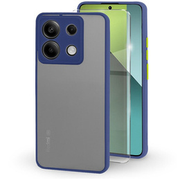 Silikónové puzdro pre Xiaomi Redmi Note 13 Pro 5G, s ochranou fotoaparátu, transparentné / modré + tvrdené sklo 9H