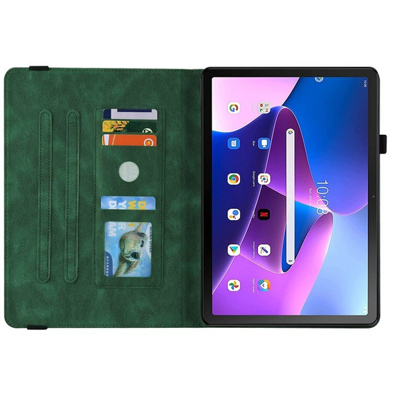 Puzdro pre Lenovo Tab M10 Plus 10.6 Gen 3 TB-125F TB-128F, Butterfly, zelený