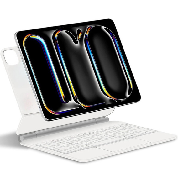 Puzdro s klávesnicou pre iPad Pro 11" 2024, Magnetic Keyboard Touchpad, biele