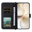 Puzdro s chlopňou pre Realme 14 Pro+ 5G, Crossbody Leather Wallet, čierne