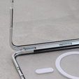Magnetické puzdro Dual Glass MagSafe pre Samsung Galaxy S23+ Plus, strieborné