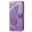 Klapkové puzdro pre Samsung Galaxy M13, Butterfly, fialové