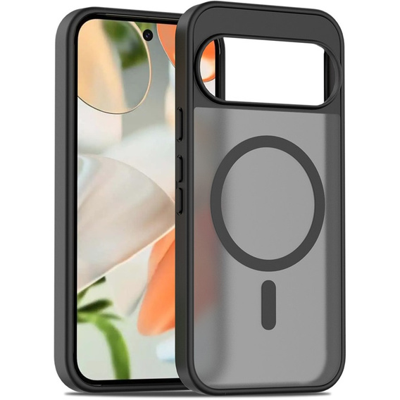 Matné puzdro pre Google Pixel 10 / 10 Pro, pre MagSafe, priesvitné čierne