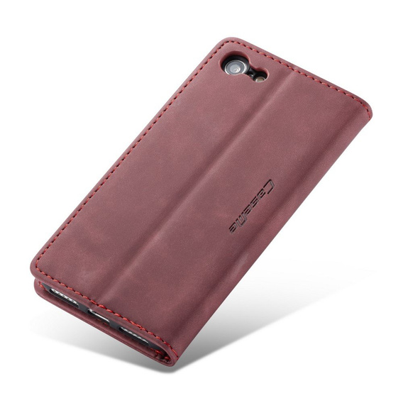 CASEME puzdro pre iPhone 7/8/SE 2020/SE 2022, Leather Wallet Case, bordové