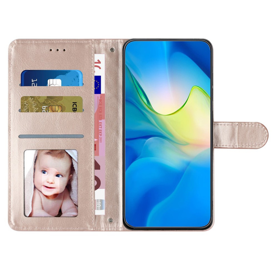 Klapkové puzdro pre Oppo A38 4G / Oppo A18 4G, Wallet, BINFEN COLOR, ružové rose gold