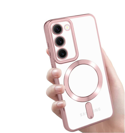 Puzdro pre Samsung Galaxy S23, Electro MagSafe, ružové rose gold + sklo na displej