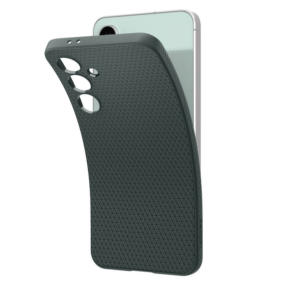 Puzdro Spigen pre Samsung Galaxy S24 FE, Liquid Air, zelený + tvrdené sklo 9H