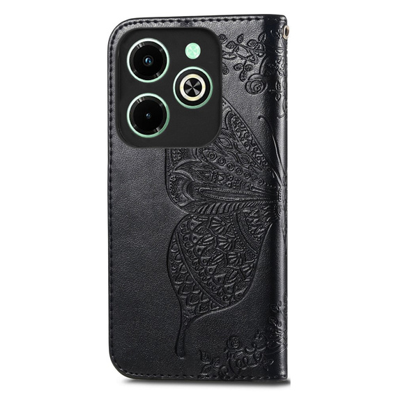 Klapkové puzdro pre Infinix Hot 40i, Butterfly, čierne