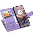 Klapkové puzdro pre Motorola Moto G86 Power 5G, Butterfly, fialové