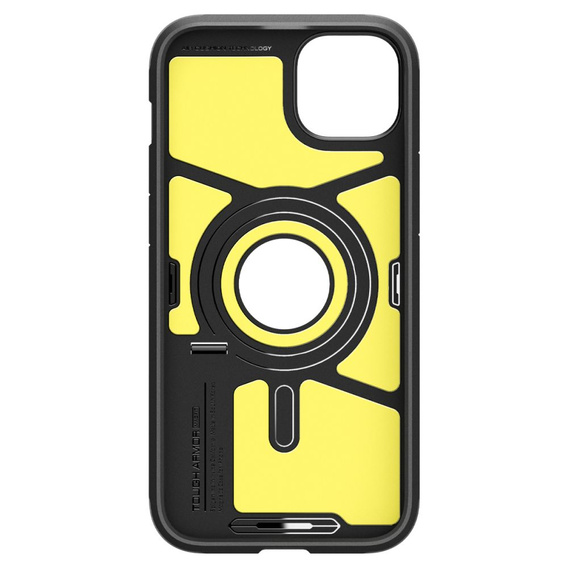 Puzdro Spigen pre iPhone 15, Tough Armor Mag MagSafe, čierne + tvrdené sklo 9H