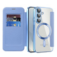 Klapkové puzdro pre Samsung Galaxy S25, RFID Wallet MagSafe CamShield, modré