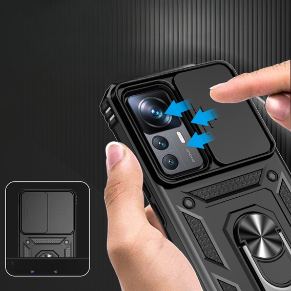 Obal na mobil pre Xiaomi 12T 5G / 12T Pro 5G, CamShield Slide, čierne