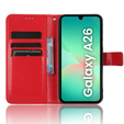 Klapkové puzdro pre Samsung Galaxy A26, Crazy Horse Wallet, červené