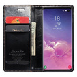 CASEME flipové puzdro pre Samsung Galaxy S10+ Plus, Waxy Textured, čierne