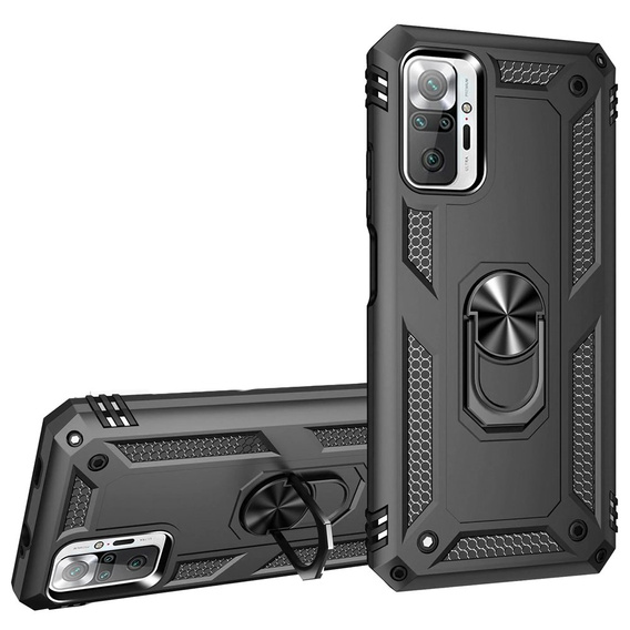 Pancierované obal na mobil pre Xiaomi Redmi Note 10 Pro, Nox Case Ring, čierne