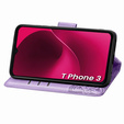 Klapkové puzdro pre T Phone 3 5G, Butterfly, fialové