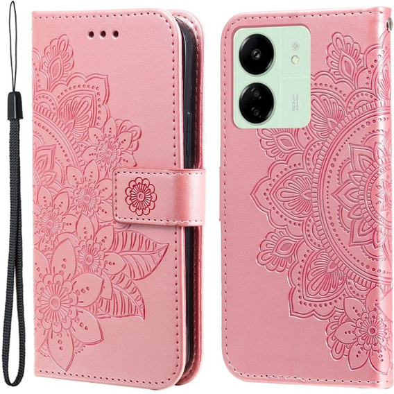 Klapkové puzdro pre Xiaomi Redmi 13C / Poco C65, Mandala Flower, ružové