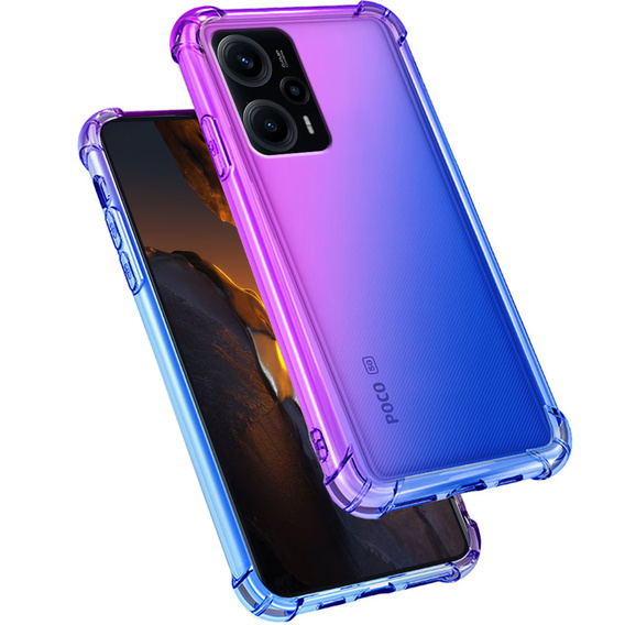Puzdro pre Xiaomi Poco F5, Gradient Dropproof, Fialová / modrá