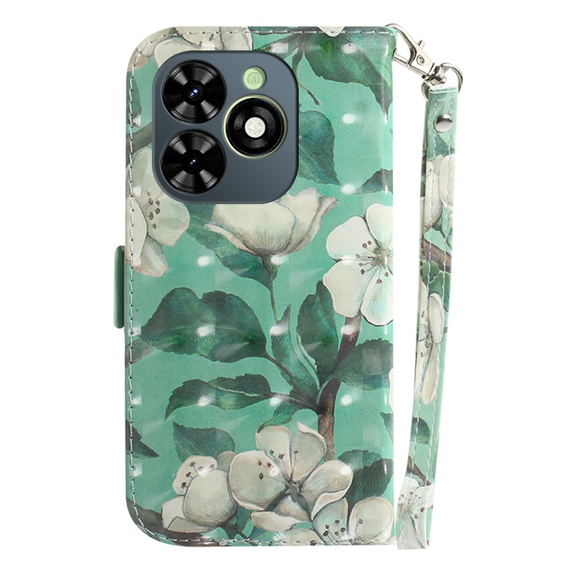 Klapkové puzdro pre Infinix Hot 40i, Wallet, Flowers biele