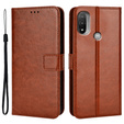 Klapkové puzdro pre Motorola Moto E20/E30/E40, Crazy Horse Wallet, hnedé