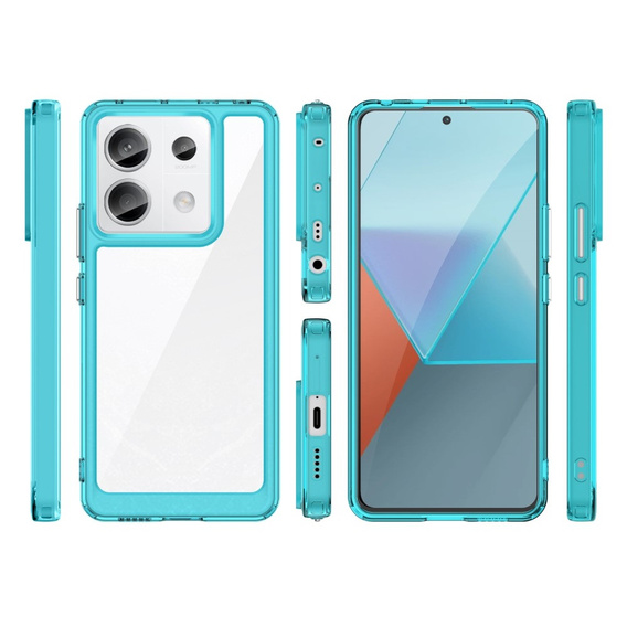 Obal na mobil pre Xiaomi Redmi Note 13 Pro 5G, Fusion Hybrid, transparentné / modré