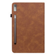 Obal na mobil pre Lenovo Tab P11 Pro Gen 2, Wallet Pen Slot, hnedé
