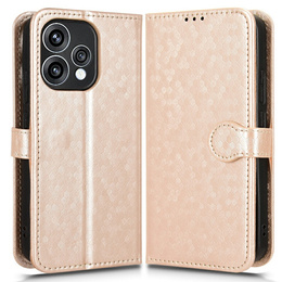 Peňaženka Rhombus flip case pre Oppo Reno 15, zlatá