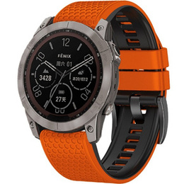 Silikónový remienok pre Garmin Fenix 7 / Forerunner 965 / 955 / 945 / 935, oranžový / čierny