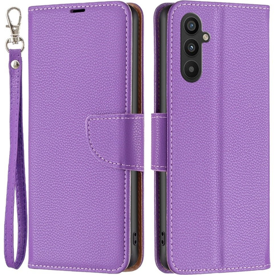 Klapkové puzdro pre Samsung Galaxy A34 5G, Wallet Litchi Magnet, fialové