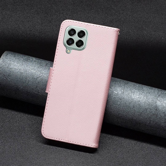 Klapkové puzdro pre Samsung Galaxy M33 5G, Wallet Litchi Magnet, ružové rose gold