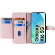 Klapkové puzdro pre Samsung Galaxy A16, Wallet Zipper Pocket, ružové