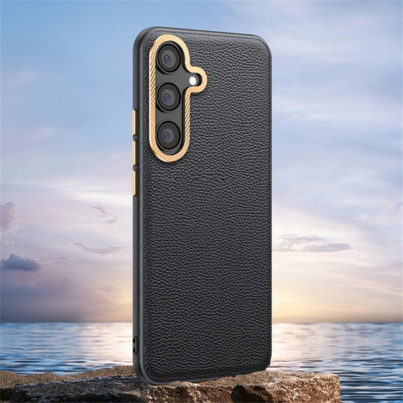 Kožené puzdro pre Samsung Galaxy S25+ Plus, leather hybrid, sivé