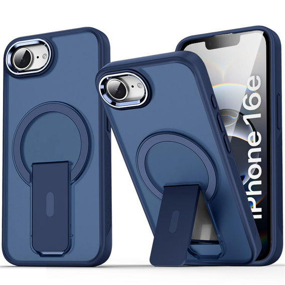 Puzdro pre Iphone 16E, Kickstand Matt Case, pre MagSafe, modré